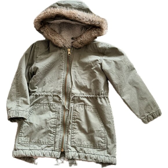 Oshkosh Other - Oshkosh Toddler Sherpa Lined Army Green Winter Jacket 4T